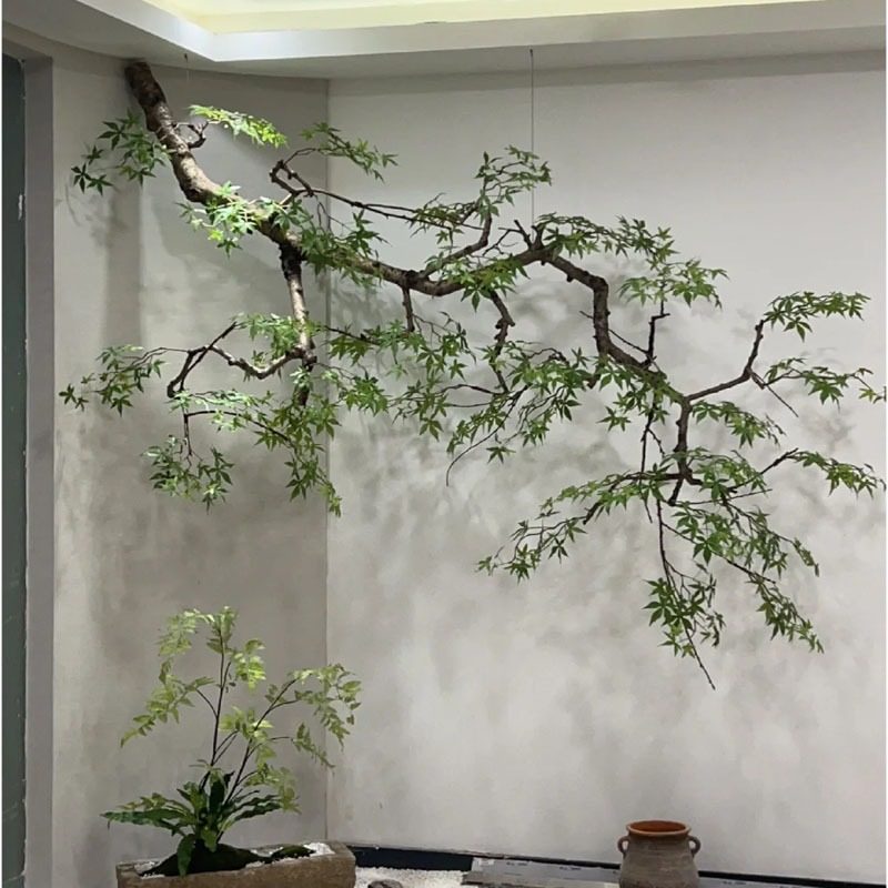 壁挂式模拟绿植红枫树绿枫树挂枫叶树挂墙板挂墙板挂墙板装饰模拟