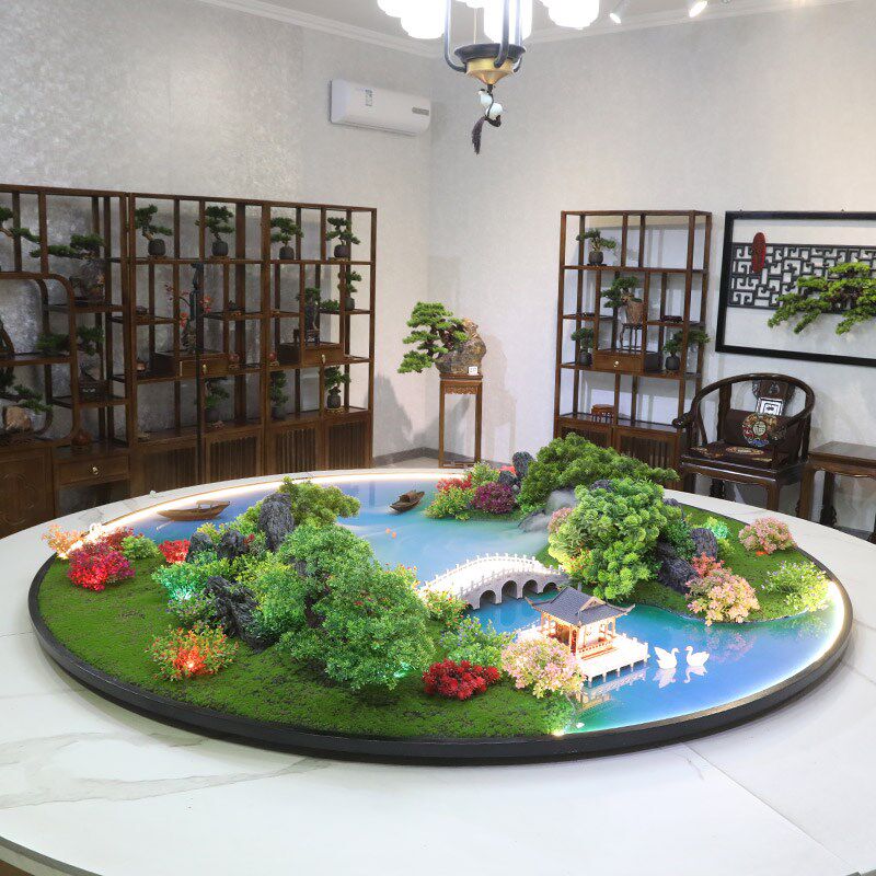 大圆桌转盘中间摆花喷雾灯光遥控桌摆桌芯酒店餐厅装饰品景观摆设,家居饰品,仿真花/假花,淘宝优惠券,粉丝福利购,淘宝优惠卷