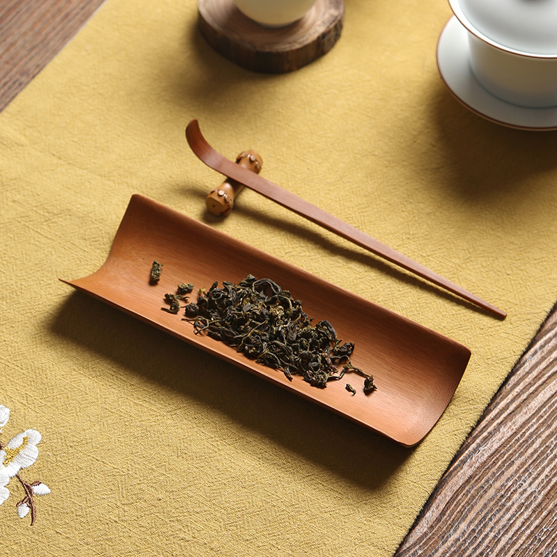 竹制茶道三件套装 茶针茶勺茶则赏茶盒 手造赏茶荷茶具六君子套件