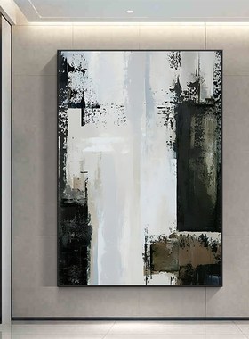 沙发背景墙抽象画大幅客厅落地画玄关走廊过道装饰画橙色壁画竖版