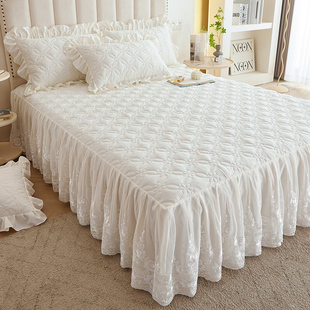 单件牀罩加厚防尘四季 高端牀裙围边夹棉蕾丝下q摆遮丑2023新款 通