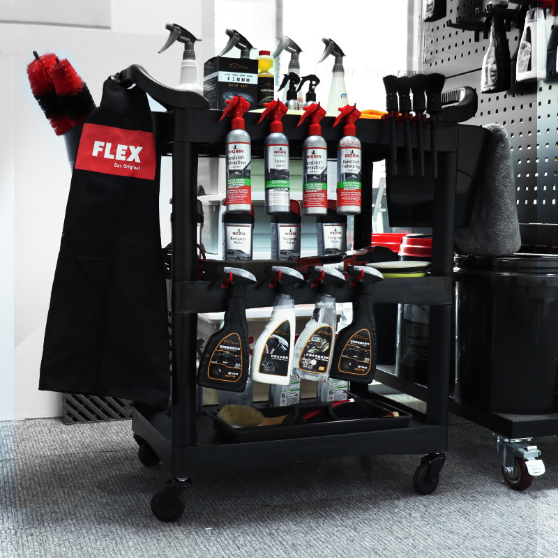 RUUB小工具车塑料小手推车多功能洗车美容汽修店三层汽车4S店餐务