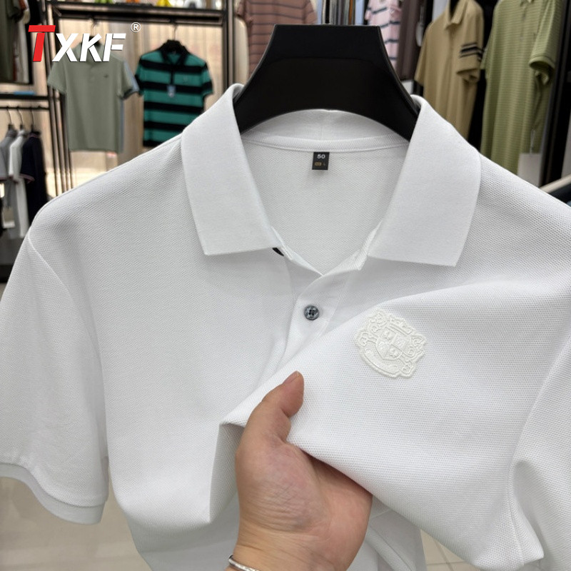 丝光棉白色polo衫男士短袖t恤2026新款夏季商务休闲翻领上衣男款