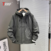 秋冬季 2025新款 加厚二棉保暖棉服夹克男款 高端连帽冲锋衣外套男士
