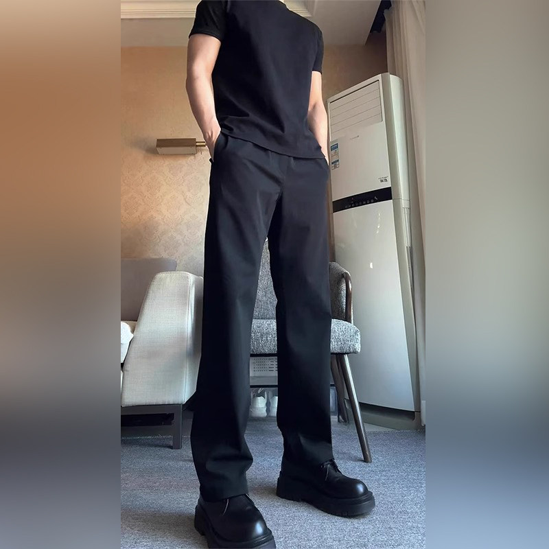潮牌黑色休闲 西裤男士2025新款夏季薄款男裤直筒西装裤子男款春