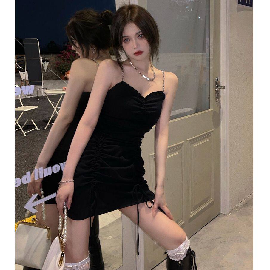 新款法式气质性感吊带显瘦小个子裙子紧身抹胸夏季辣妹成熟连衣裙