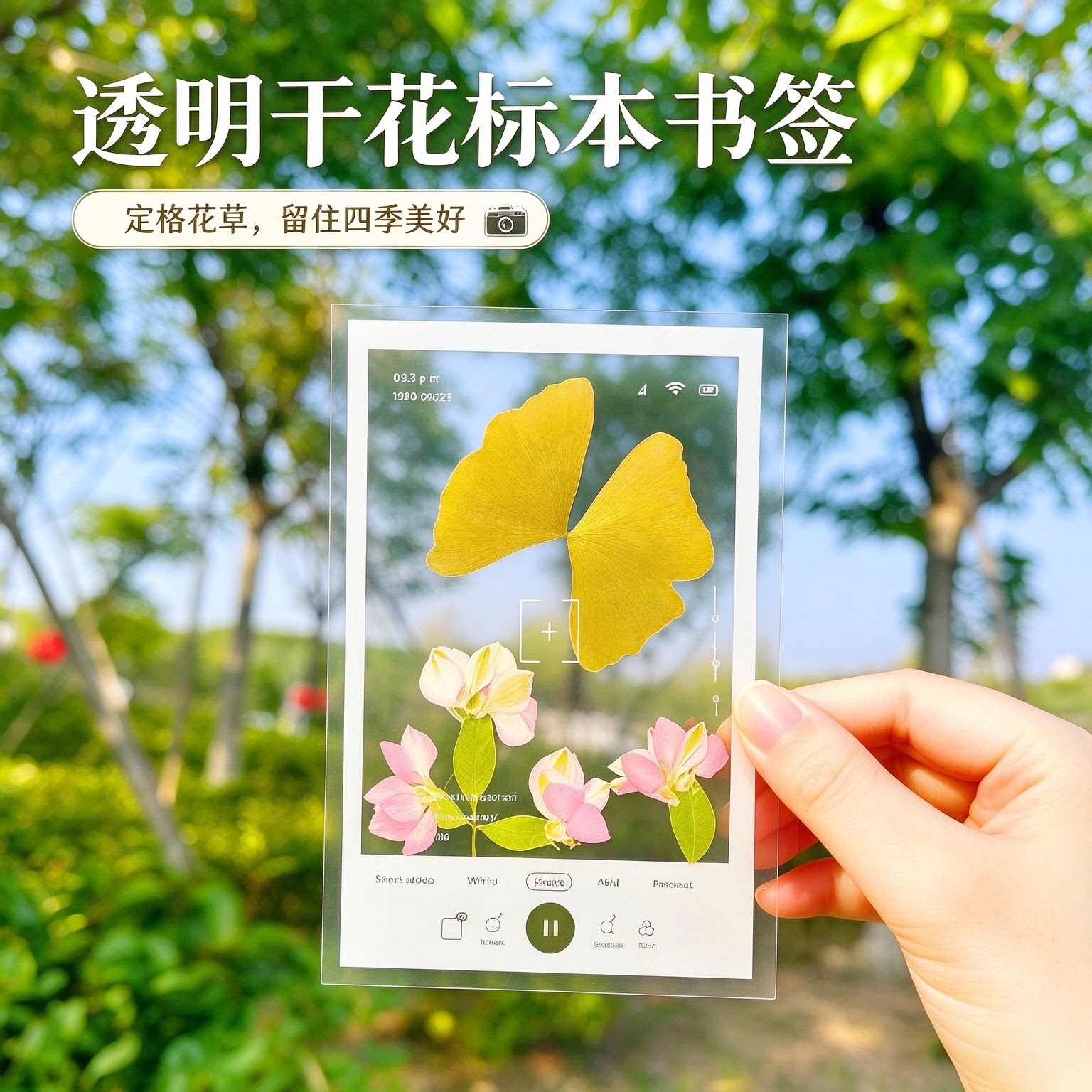 小学生DIY透明标本瓶干花书签