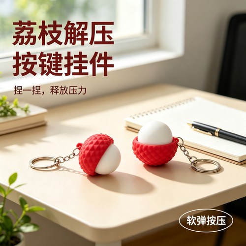3D打印荔枝键盘按键解压钥匙扣