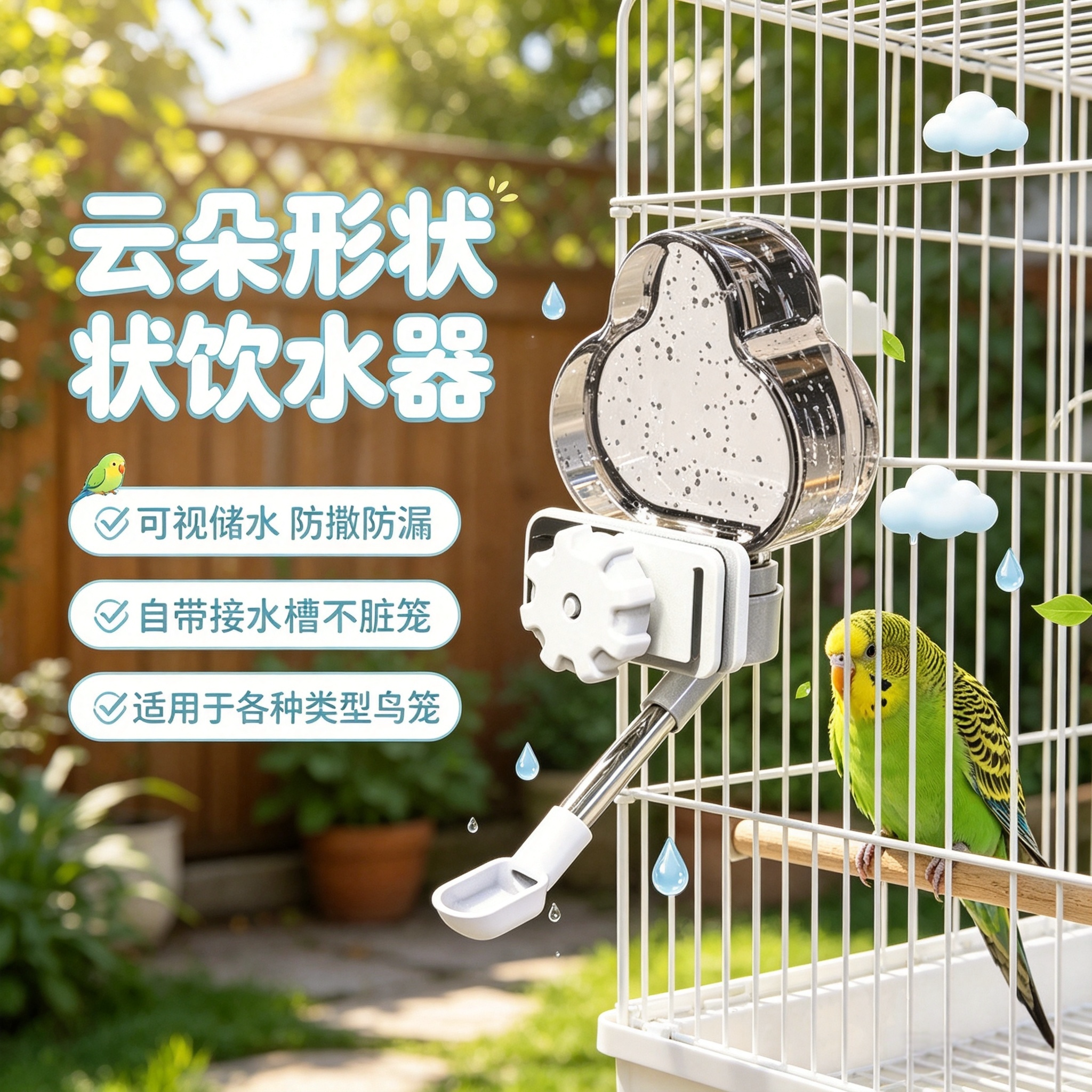 宠帮仕鹦鹉鸟笼自动喂饮器