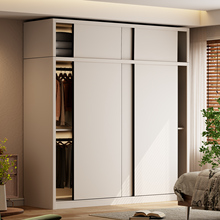 兔宝宝衣柜家用卧室现代简约实木ENF级推拉门大衣橱欧松板可定制