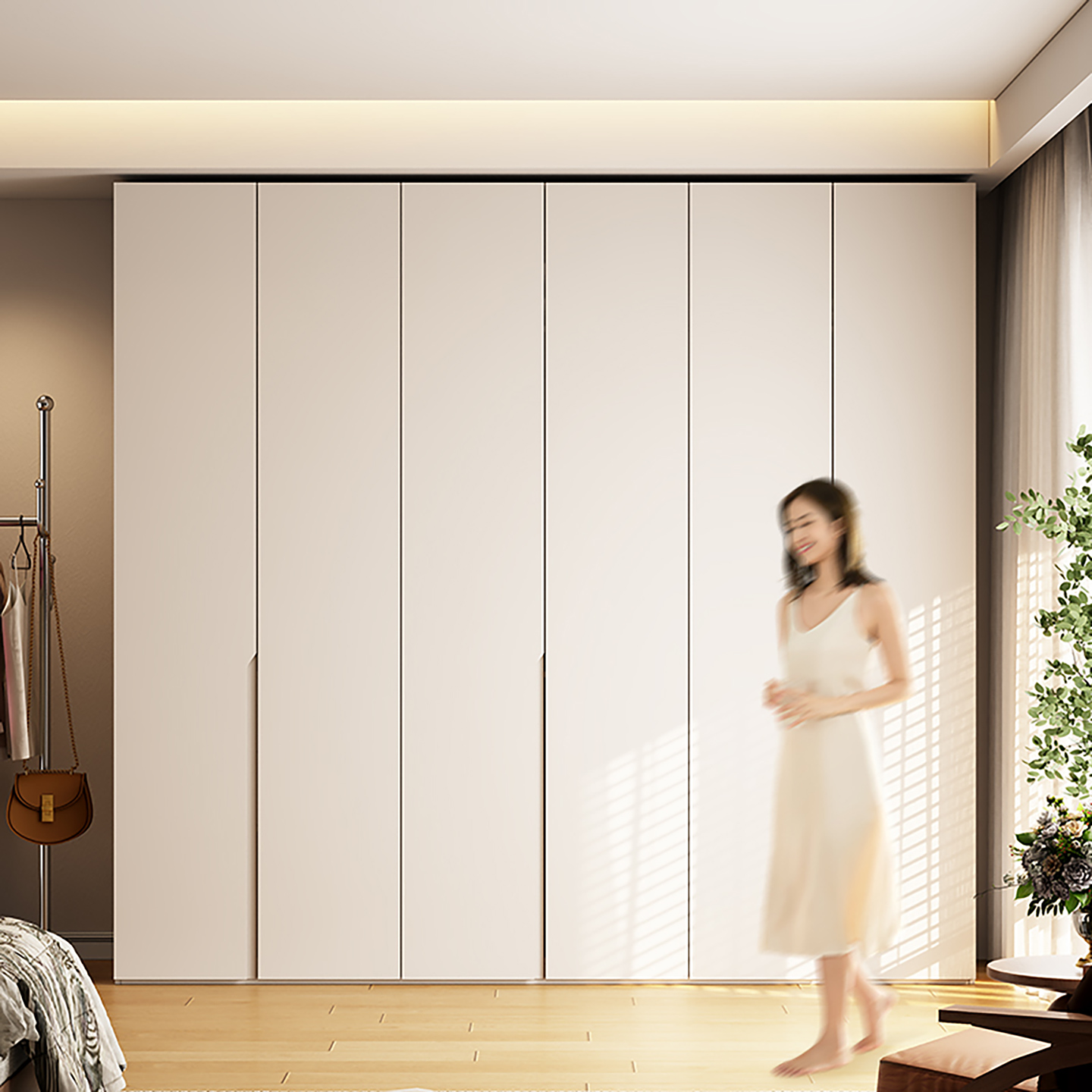 兔宝宝板材衣柜ENF级一门到顶