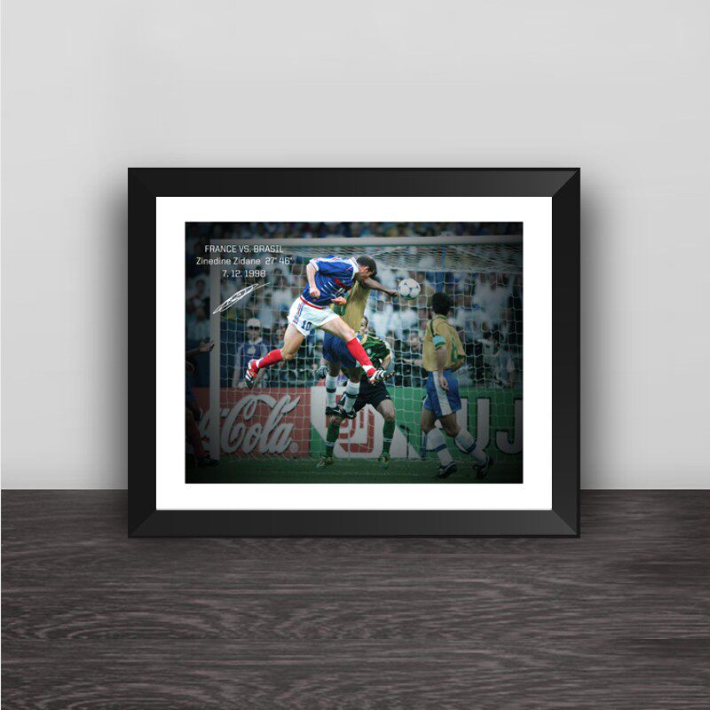 98年世界杯齐达内经典头球实木装饰相框照片墙桌摆挂框摆件家居画