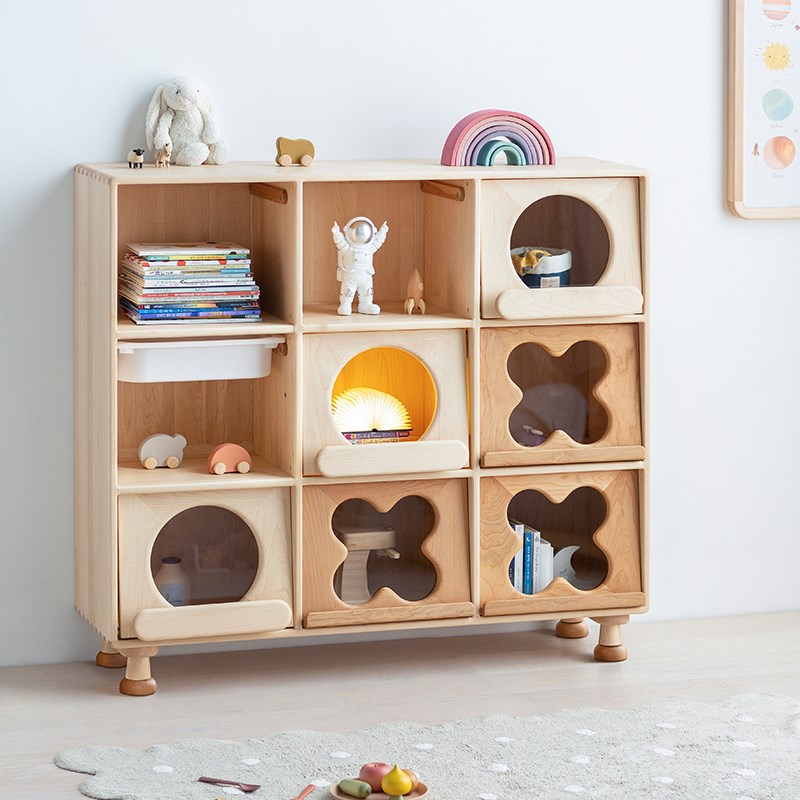 上形孩在 方糖柜 成长多功能柜翻板可叠加展示柜 创意儿童储物柜