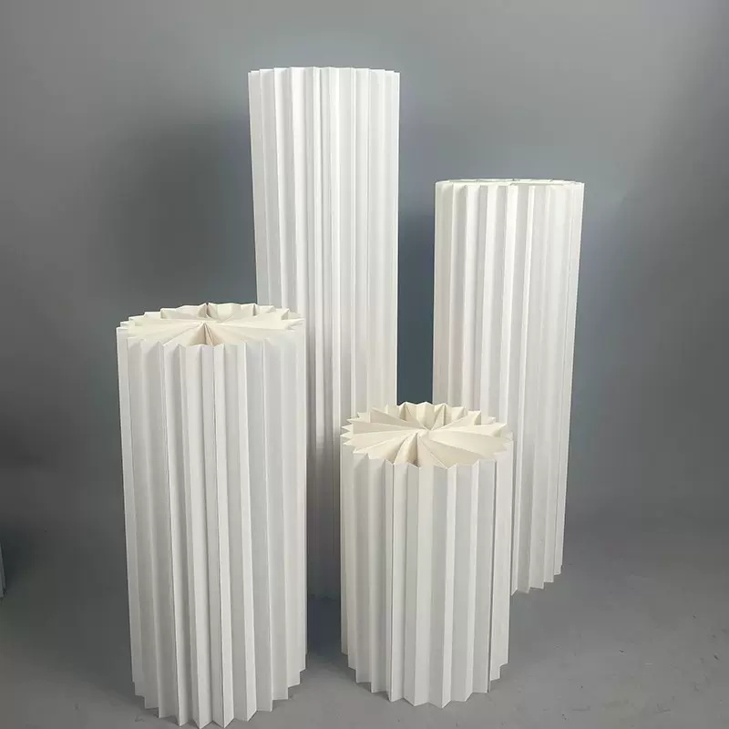 新婚庆橱窗生日折纸路引折叠圆柱甜品台罗马柱节日派对装饰道具