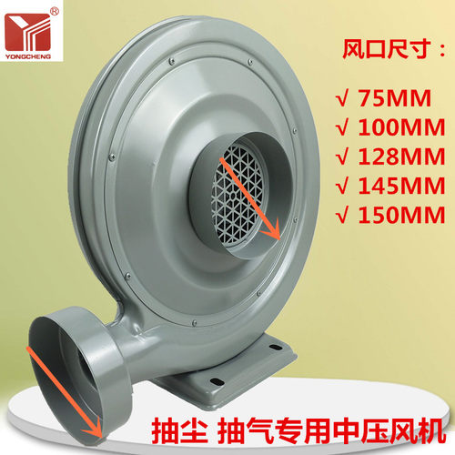 永成离心式中压风机鼓风机雕刻机木工吸尘排烟抽风机380v220v强力