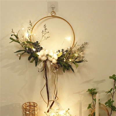 仿真花环门饰壁挂卧室房间床头房门餐厅书房墙饰玄关入户干花装饰