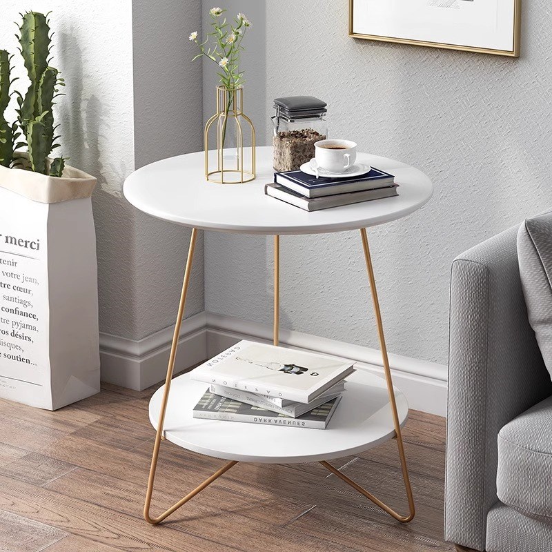 双层创意客厅茶几小桌子简约现代家用圆形角几小户型沙发边桌边几