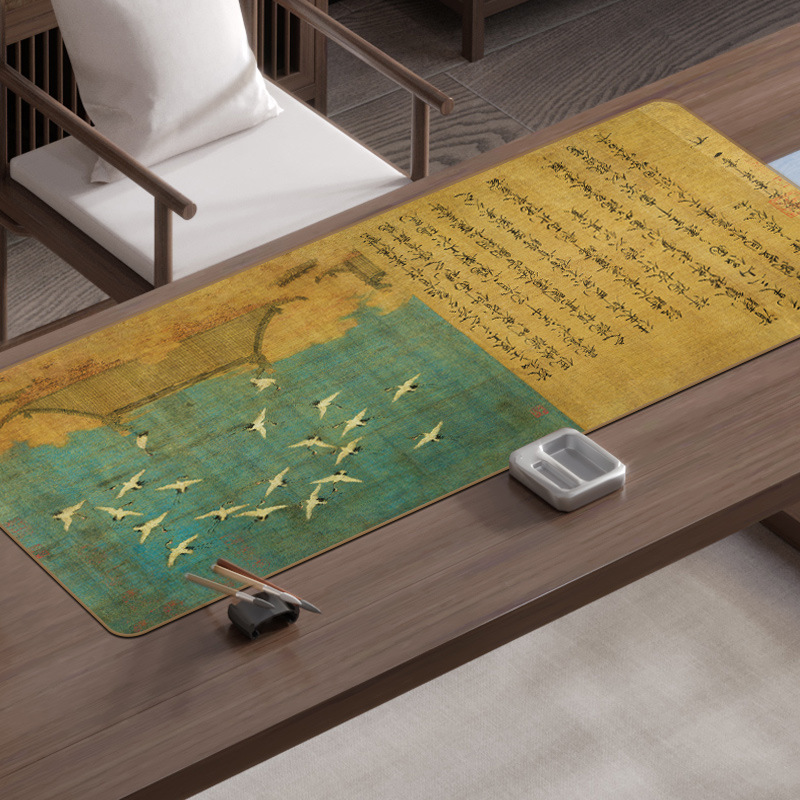 【国风书画垫】书法桌垫宋徽宗瘦金体瑞鹤图毛毡垫替代书写垫