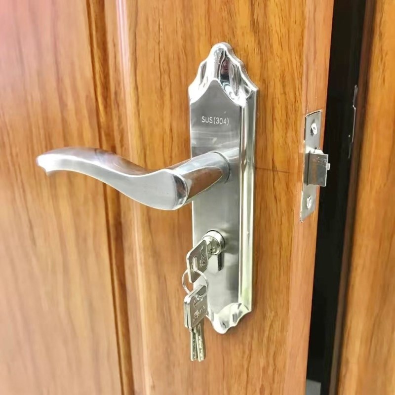 不锈钢门方向套装卧室门锁执手单舌锁具室内房门锁通用型木门