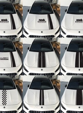 汽车车头盖机盖外观改装饰拉花贴纸WRC 08 90 00后引擎盖贴画车贴