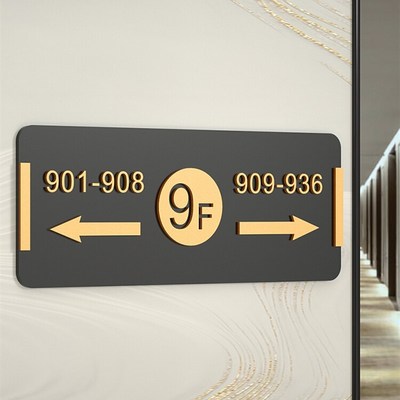 楼层箭头标识贴指示房间牌号引路数字门牌指引入户索引号码路牌定