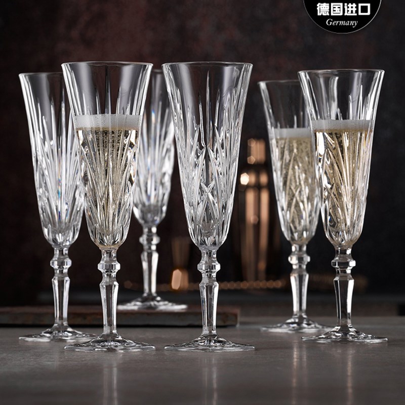 Nachtmann德国进口水晶酒杯,起泡酒杯,香槟酒杯,甜点酒杯一套6个