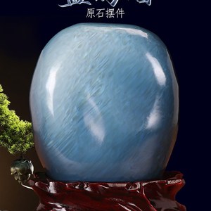 马达加斯加玛瑙原石摆件天然蓝玉髓奇石观赏石头客厅办公室装饰品