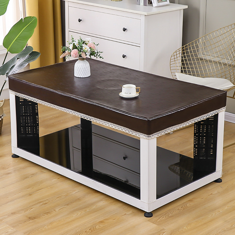 PU电炉桌面防水皮罩茶几防油防尘罩烤火被电暖炉罩取暖器桌子皮套