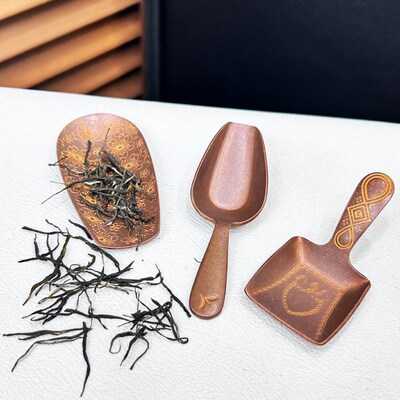 迷你紫铜茶叶勺茶匙咖啡铲子取茶叶工具铜契茶则中式复古功夫茶道