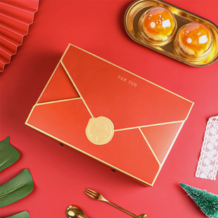 80克信封式6粒装蛋黄酥盒子雪媚娘青团包装盒绿豆糕广式月饼礼盒