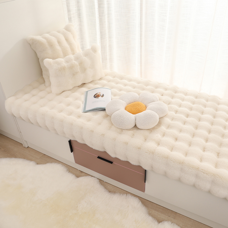 飘窗垫窗台垫2023新款高级感毛绒加厚阳台垫子主卧飘窗毯坐垫定制