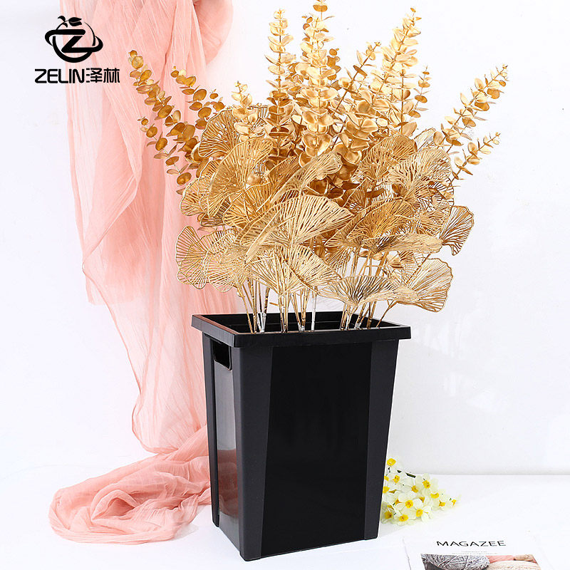 方形鲜花花桶黑色塑料养花桶醒花桶家用插花桶花店专业大号醒花桶