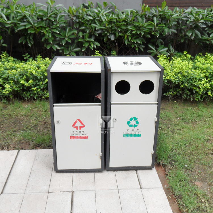 加工定制户外公园垃圾桶 小区金属垃圾箱 公共环卫设备果皮箱单通