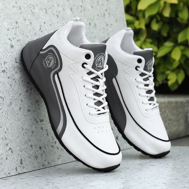 男鞋2025新款秋季皮面防水运动鞋男款防滑旅游男士休闲帕拉小白鞋