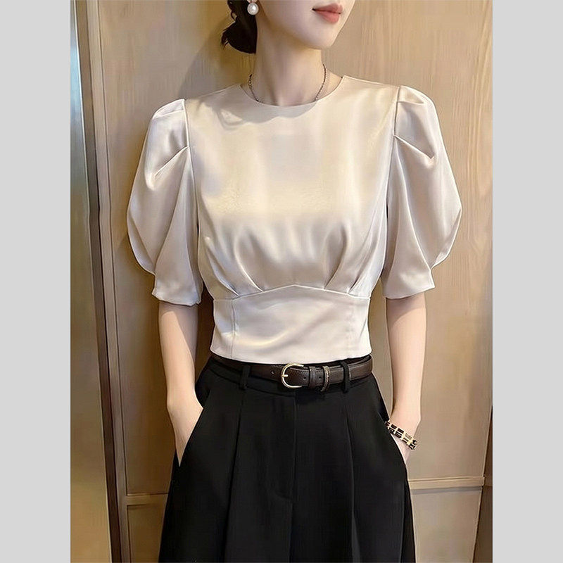 法式白领独特漂亮巨好看短袖上衣女夏季2026新款洋派小衫炸街衬衫
