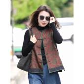 新中式 坎肩马夹 外套叠穿马甲宋锦夹克上衣女2025新款 女装 国风唐装