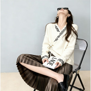 新款 新中式 禅意国风毛衣气质高级感超好看宽松针织上衣女春秋季