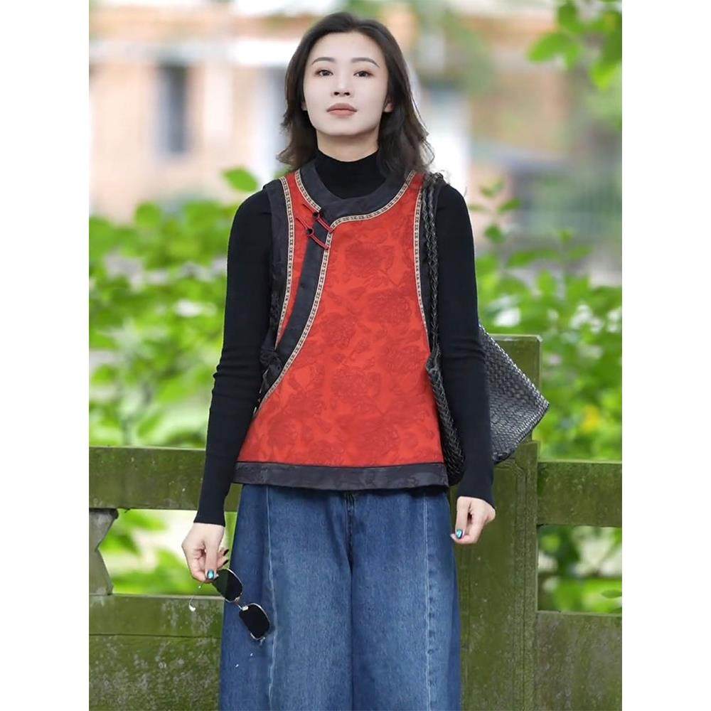 新中式女装外套叠穿马甲夹克上衣