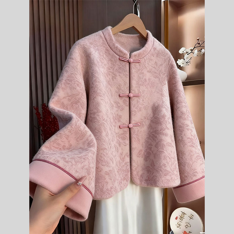 新中式国风毛呢外套冬复古上衣
