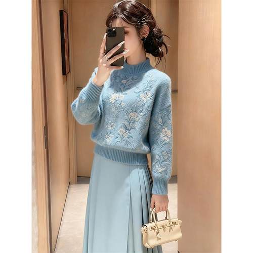 2025秋冬新款清冷感毛衣马面裙