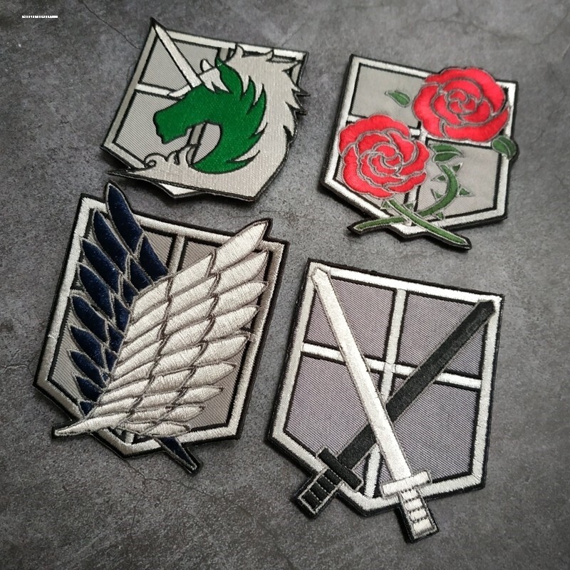 立体制作PVC滴塑硅胶魔术贴章臂章魔术章士气进击的巨人自由之翼
