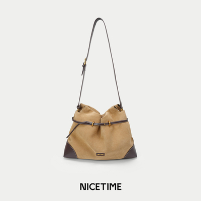 NICETIME松弛感磨砂皮hobo女包