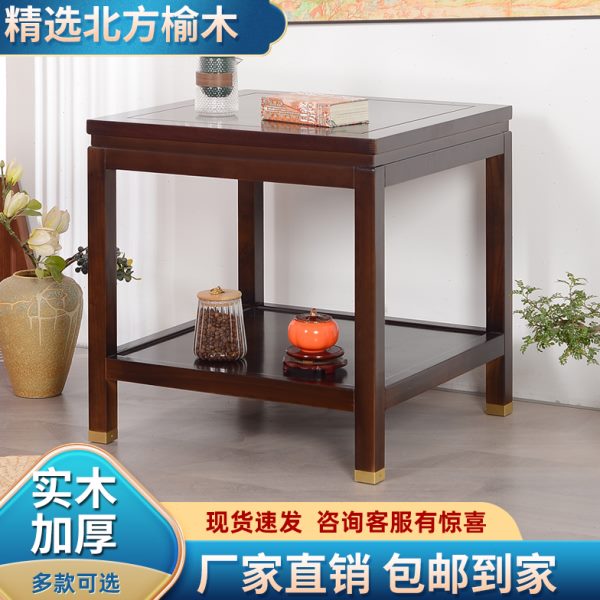 新中式实木花架盆景架鱼缸架奇石置物架沙发角几边几小茶几工艺品