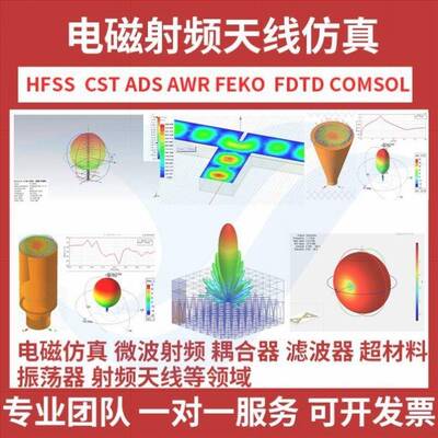 代做HFSS天线 线 CST ADS FEKO FDTD ZEMAX射频电磁建模光学设计