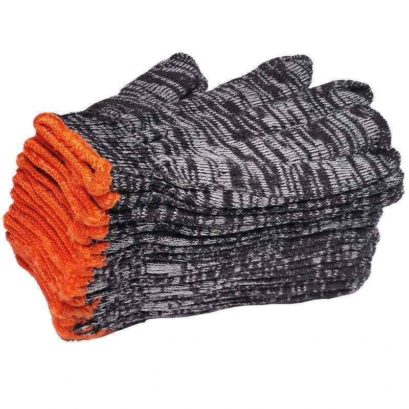 耐磨耐脏灰黑色棉线 线尼龙纱手套 劳动工作干活防护劳 保棉纱手