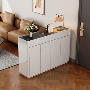 鞋柜家用门口收纳柜一体靠墙双面烤漆新款2025爆款客厅隔断柜高级