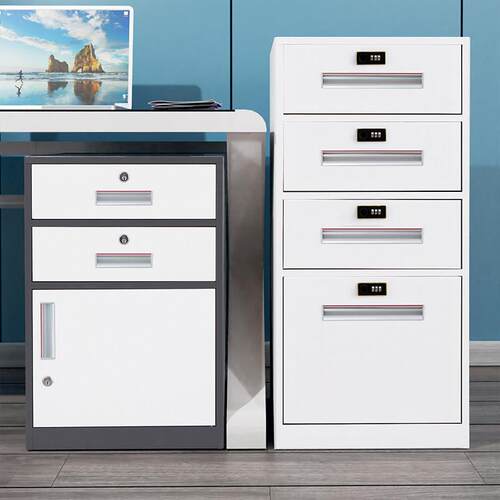 柜子收纳柜铁皮文件柜矮柜小型铁艺收纳密码带锁办公资料柜文件柜