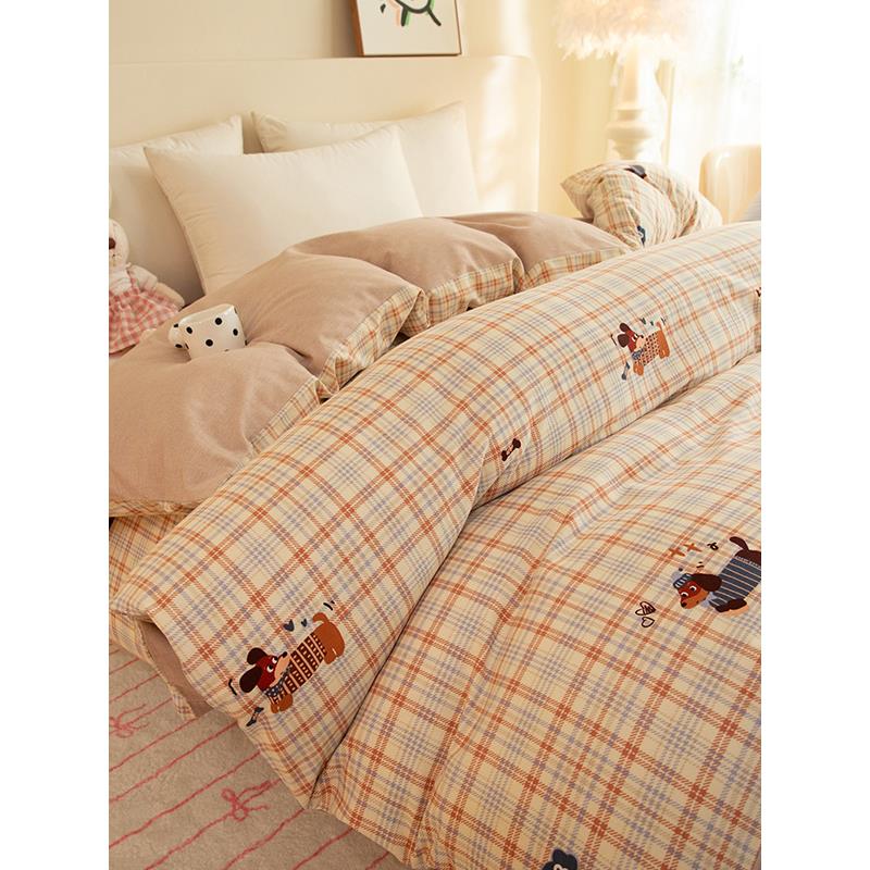 100％纯棉a类加厚磨毛被套160x210x180x200x230x230x被罩定制尺寸