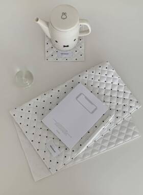 henceforth｛Dottie｝桌垫波点绗缝密拷餐垫杯垫桌面装饰韩系ins