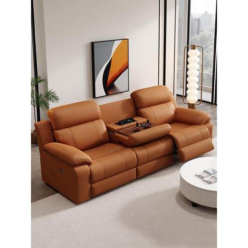 多功能零靠墙太空电动舱真皮沙发家庭影院客厅三人位多功能小户型